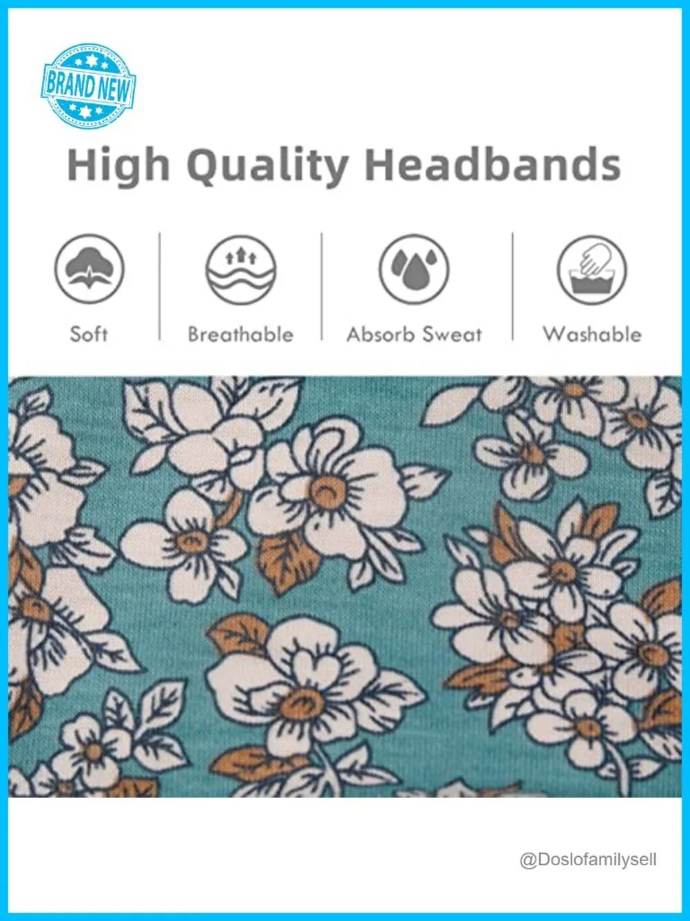 Boho Wide Non Slip Yoga Headbands 6 Pack Cotton Hair Bands